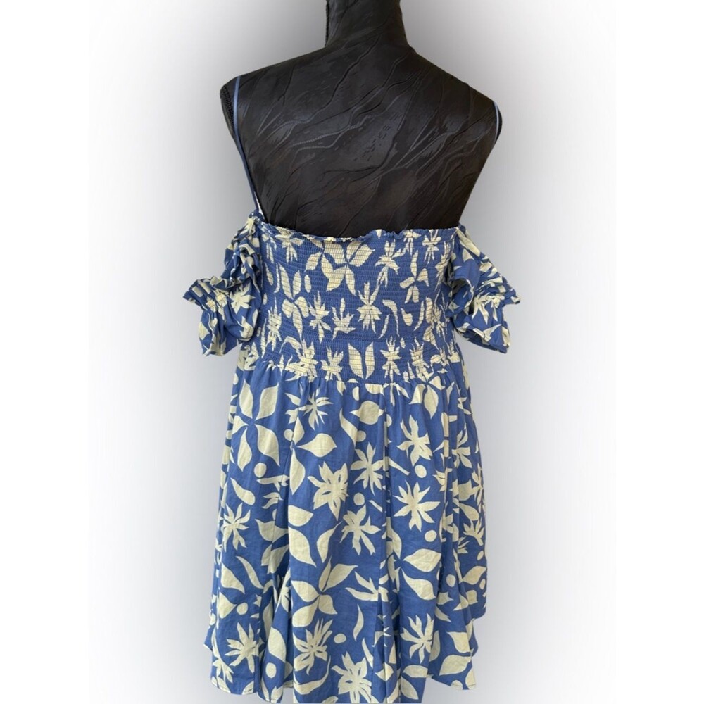 ZARA Cottage Coquette Off‑ShoulderSmocked Floral Babydoll Mini Sundress – Size L - Picture 3 of 6